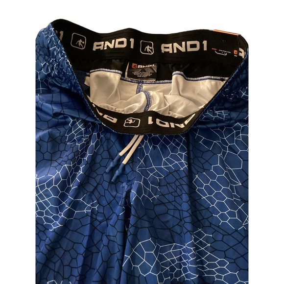 NWT Boys Size Medium And1 Sideline Short Blue & White; Width‎ 15 3/4” Length 21” - Picture 4 of 5